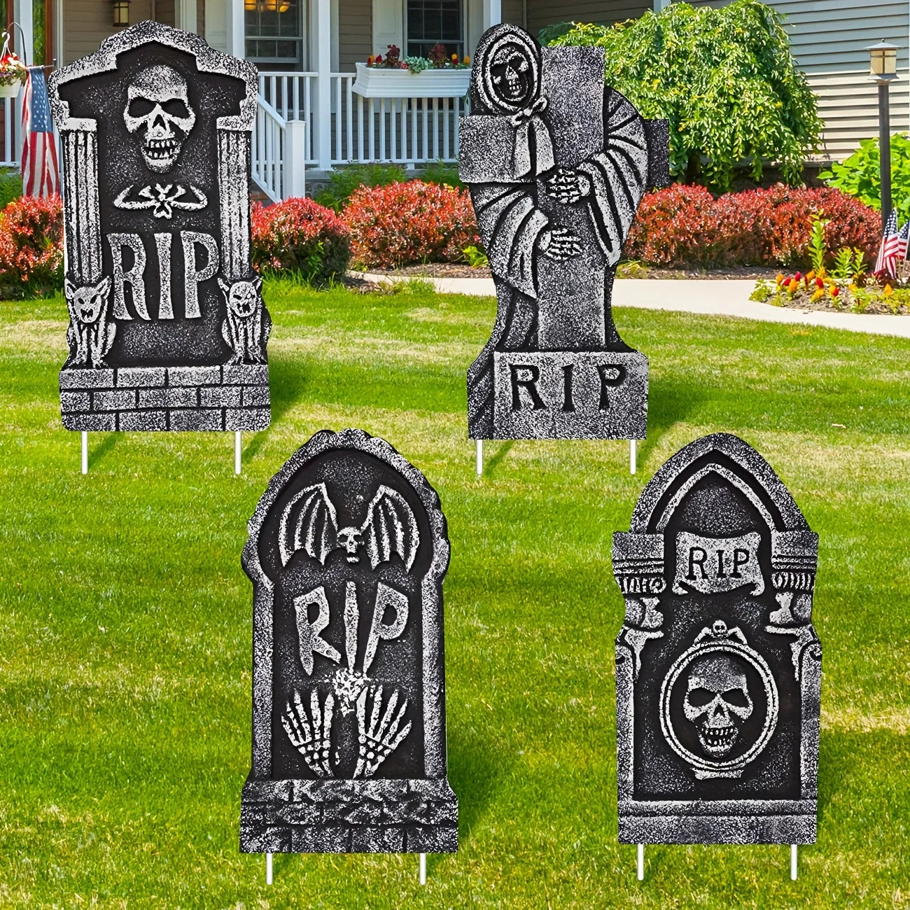 Spooky Yard Tombstones Set