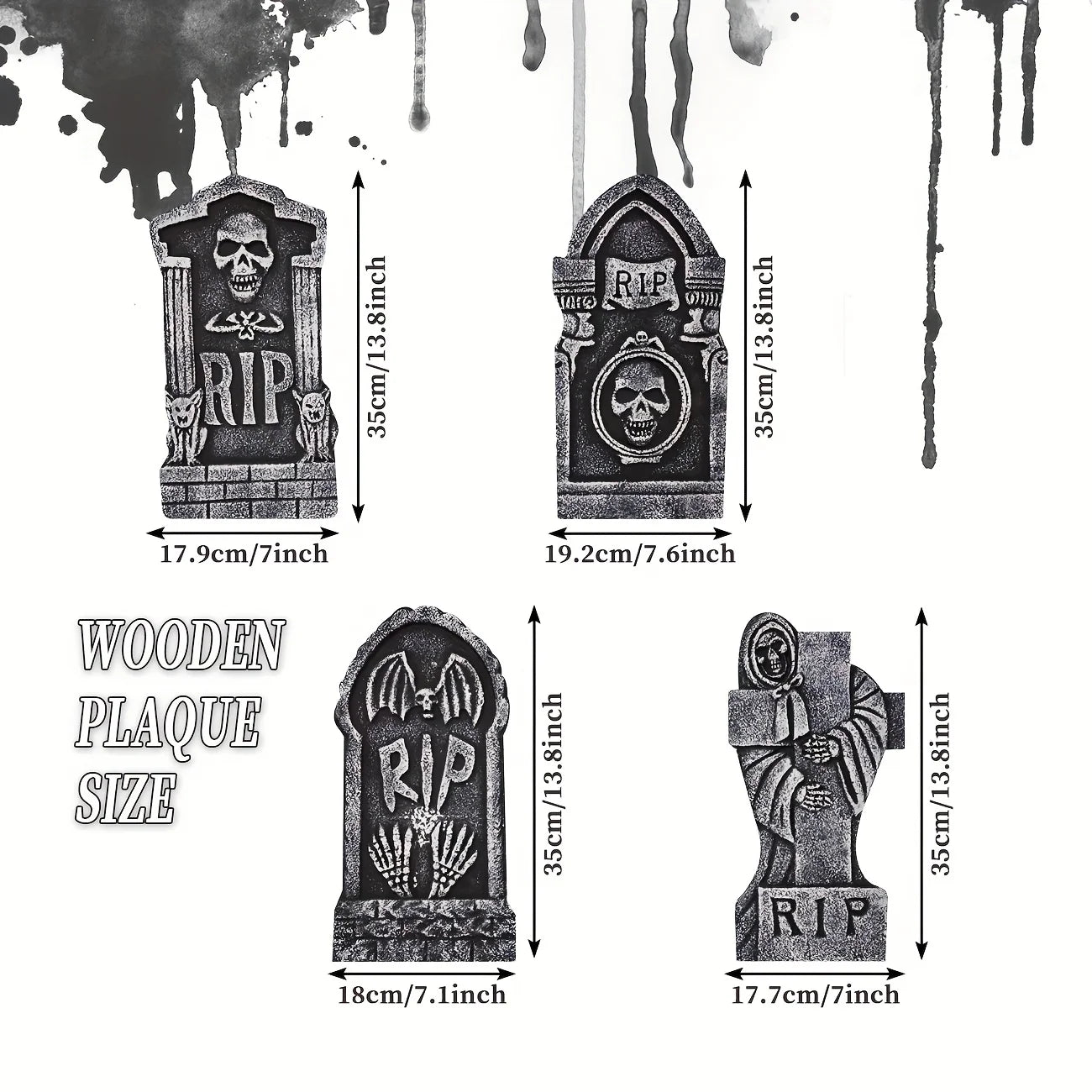 Spooky Yard Tombstones Set